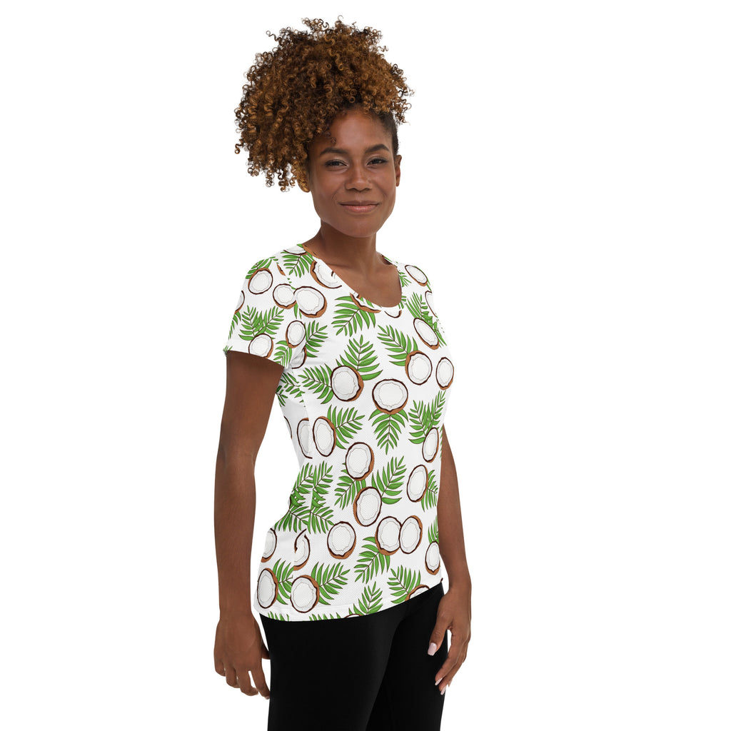 Women’s Coconut Performance Athletic T-Shirt - Lightweight Moisture Wicking Workout Top with UPF 50+