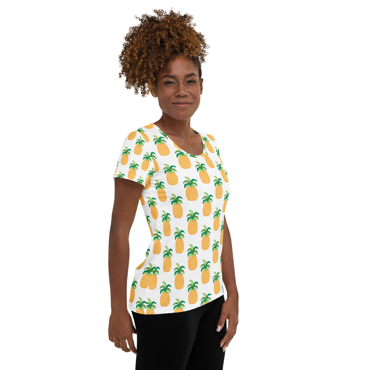 Women’s Pineapple Athletic T-Shirt - Lightweight Moisture Wicking Workout Top With UPF 50+