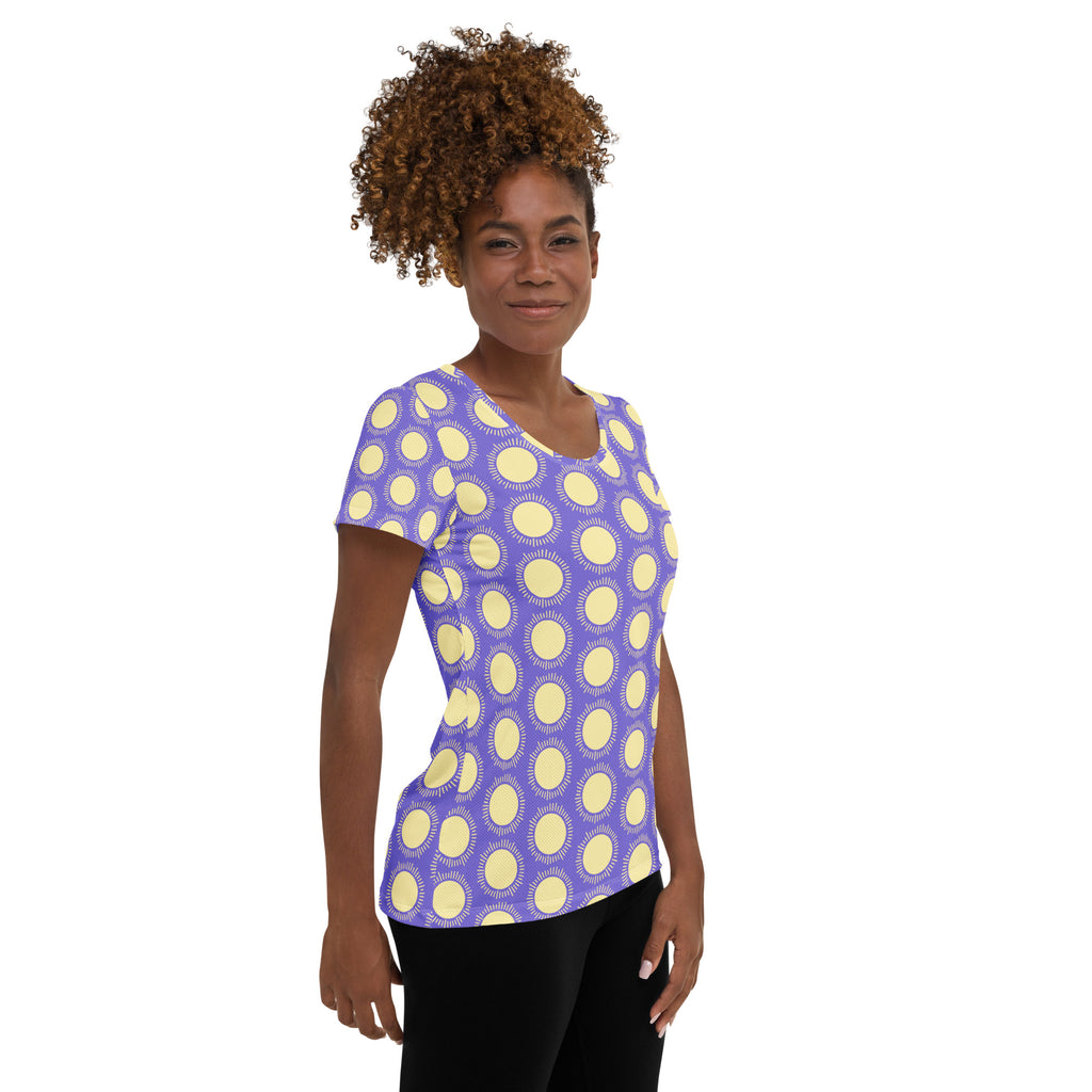 Women’s Purple Sun Athletic T-Shirt - Lightweight Moisture Wicking Workout Top With UPF 50+