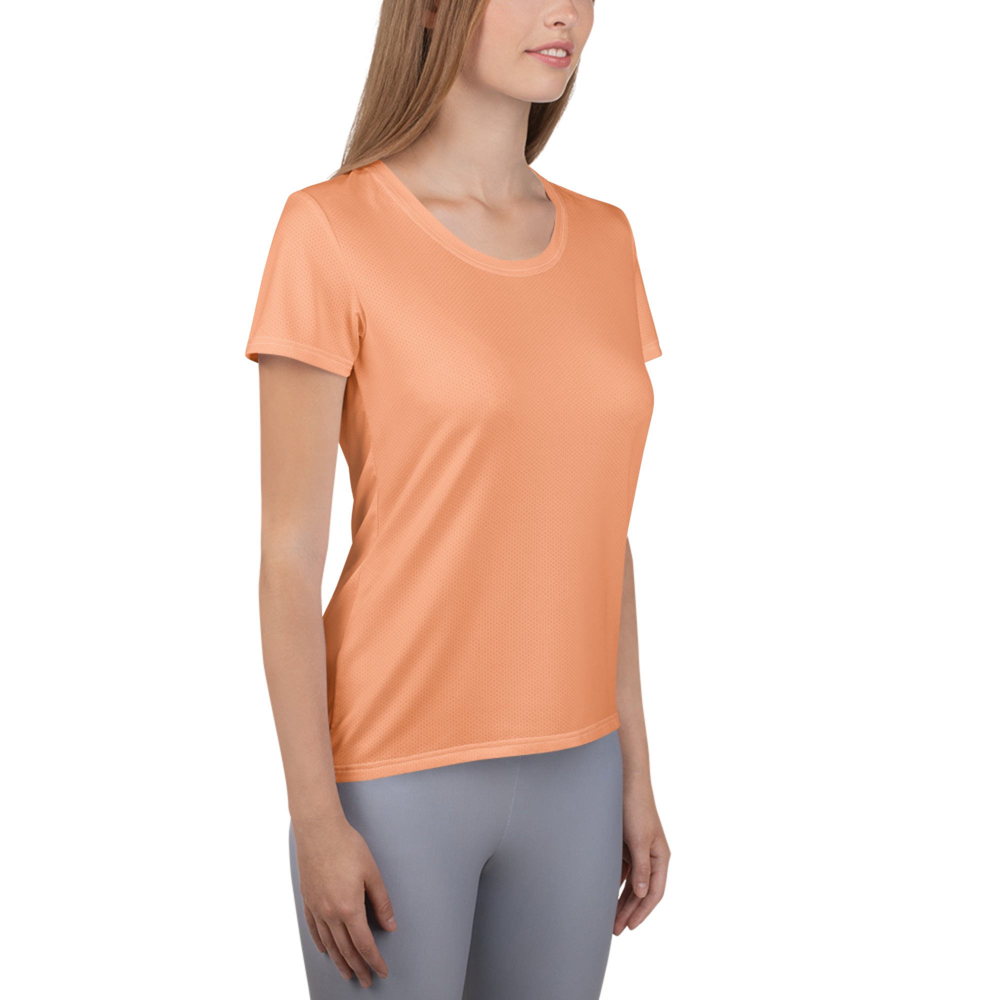 Women’s Peach Performance Athletic T-Shirt - Lightweight Moisture Wicking Workout Top with UPF 50+