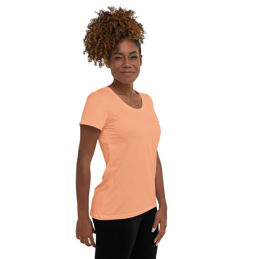 Women’s Peach Performance Athletic T-Shirt - Lightweight Moisture Wicking Workout Top with UPF 50+