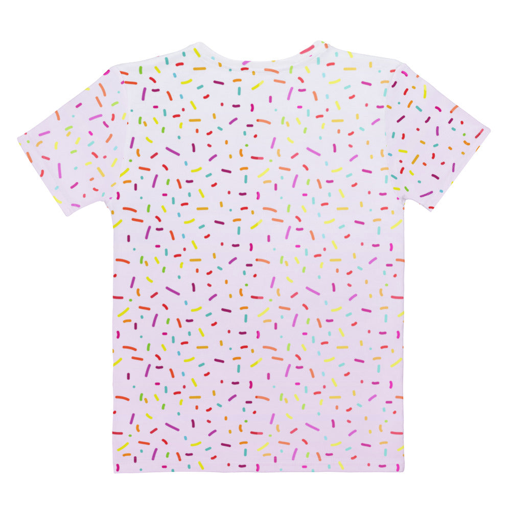 Women’s Colorful Sprinkles Cotton T-Shirt – Soft Stretch Pilling Resistant Tee