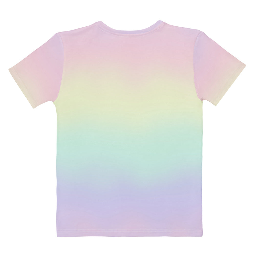 Women’s Pastel Rainbow Cotton T-Shirt – Soft Stretch Pilling Resistant Tee