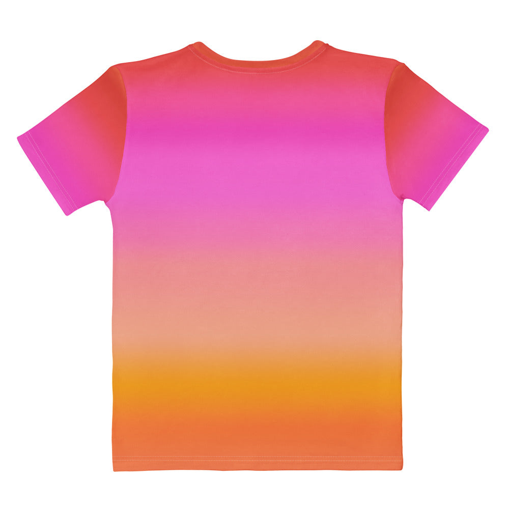Women’s Sunset Ombre Cotton T-Shirt – Soft Stretch Pilling Resistant Tee