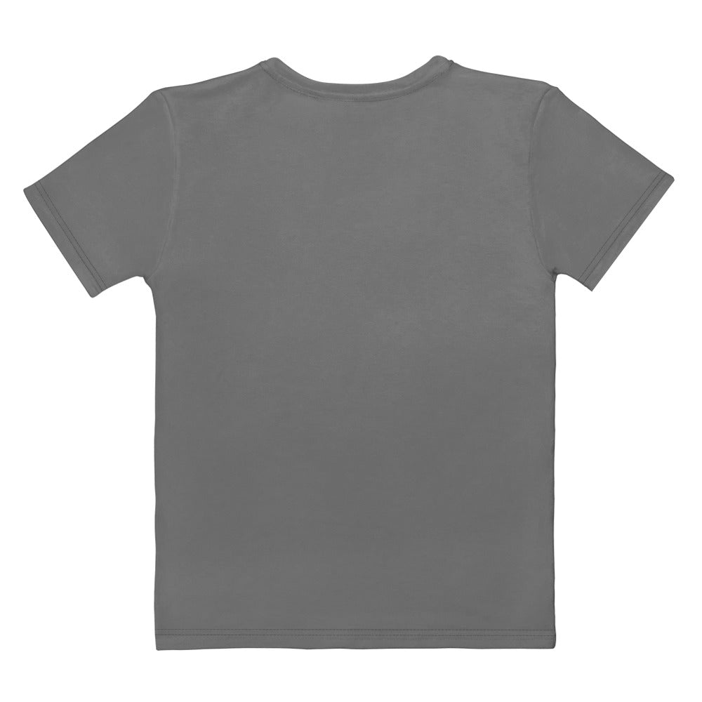 Women’s gray cotton t-shirt with short sleeves crew neck soft stretch and pilling resistant fabric