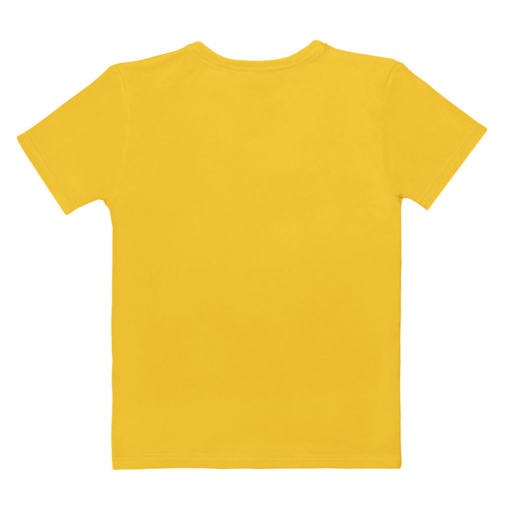 Women’s solid yellow cotton short-sleeved t-shirt with classic crew neck soft stretch pilling resistant tee