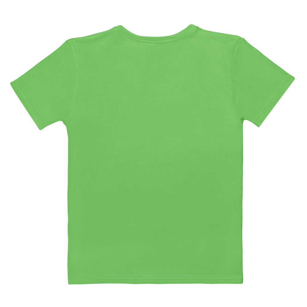 Bright green women’s cotton t-shirt with short sleeves crew neck soft stretch pilling resistant fabric