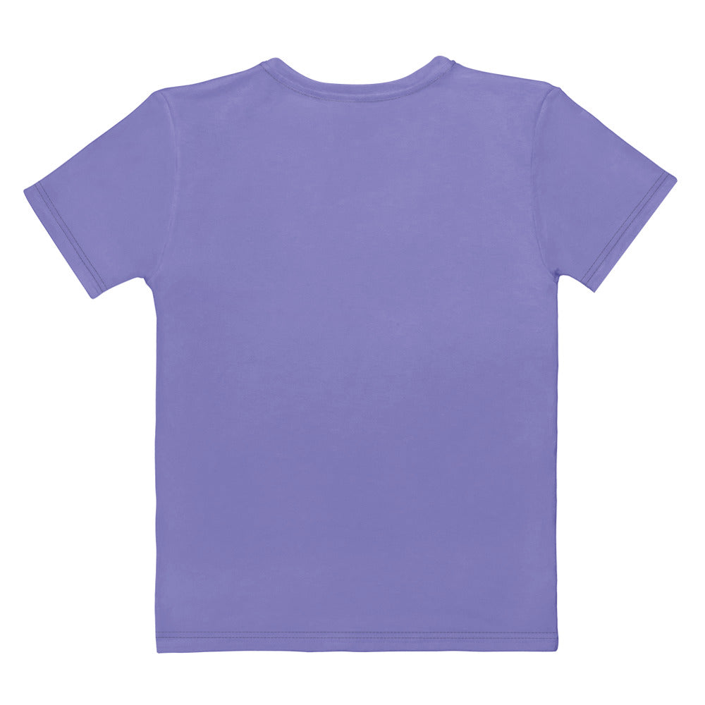 Women’s lavender purple cotton t-shirt with soft stretch and pilling resistance in a solid short-sleeved crew neck design