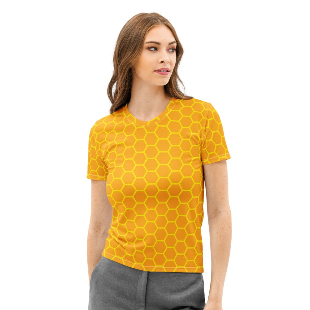 Women’s Honeycomb Cotton T-Shirt – Soft Stretch Pilling Resistant Tee