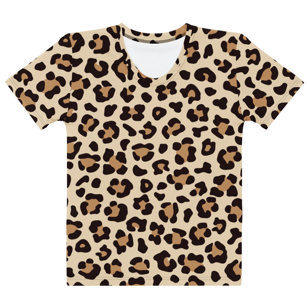 Women’s Leopard Print Cotton T-Shirt – Soft Stretch Pilling Resistant Tee