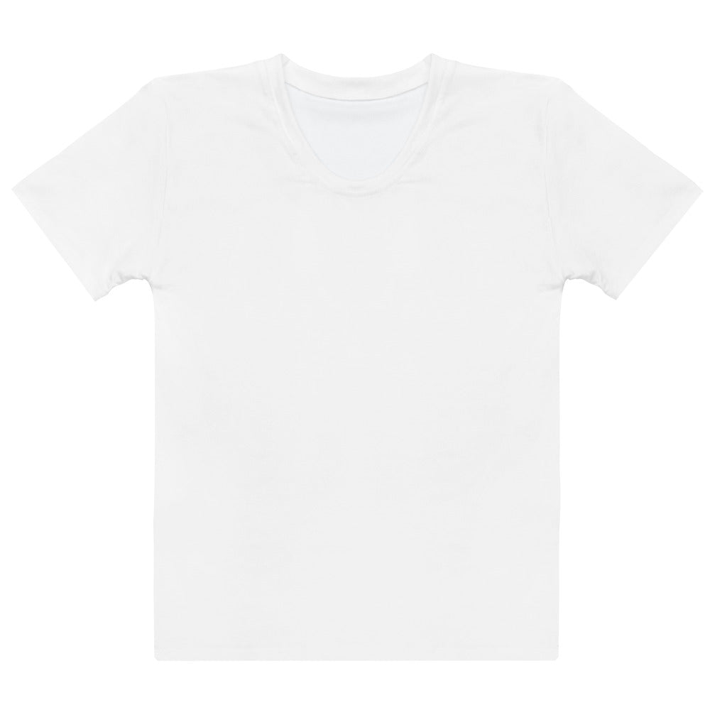 Women’s white cotton t-shirt with soft stretch, pilling resistant fabric, simple crew neck and short sleeves