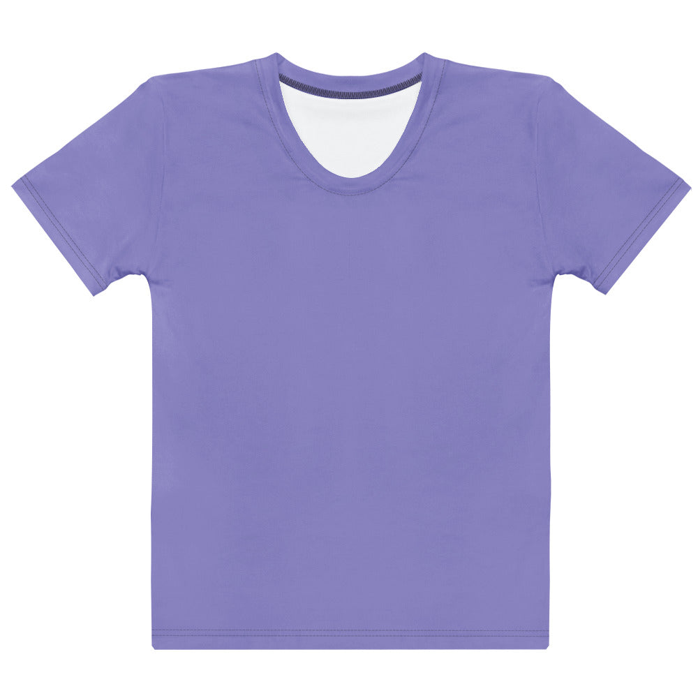 Women’s lavender purple cotton t-shirt with short sleeves rounded neckline soft stretch pilling resistant fabric