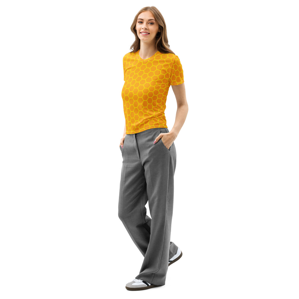 Women’s Honeycomb Cotton T-Shirt – Soft Stretch Pilling Resistant Tee