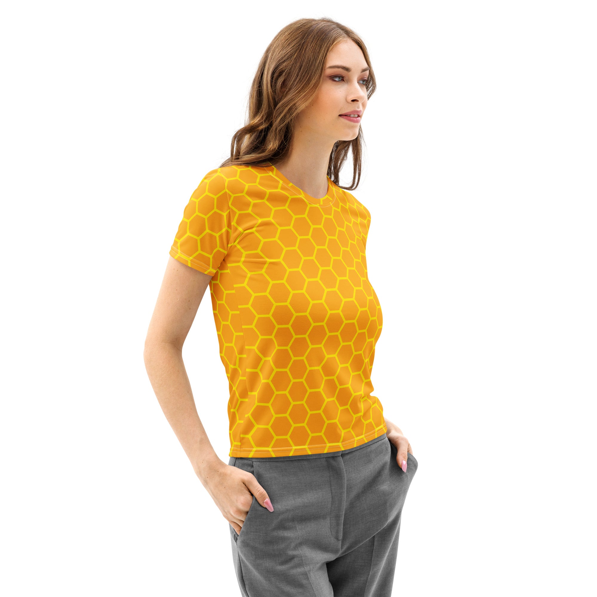 Women’s Honeycomb Cotton T-Shirt – Soft Stretch Pilling Resistant Tee