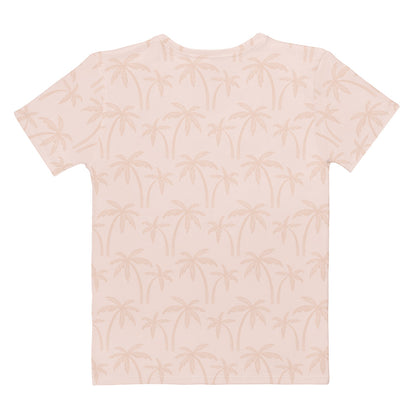 Women's Soft Beige Palm Tree T-Shirt – Soft Stretch Jersey Tee