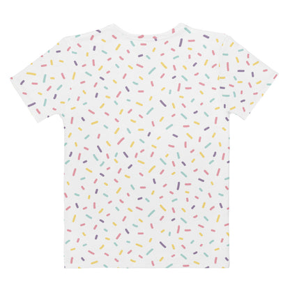 Women's Colorful Sprinkles T-Shirt – Soft Stretch Jersey Tee