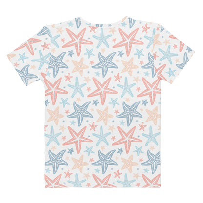 Women's Starfish Print T-Shirt – Soft Stretch Jersey Tee