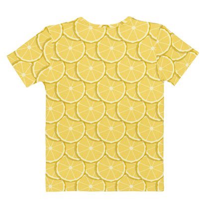 Women's Lemon Slice Print T-Shirt – Soft Stretch Jersey Tee