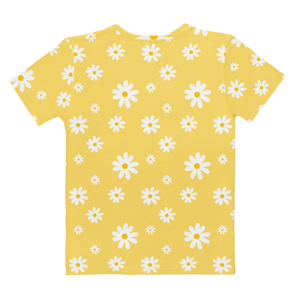 Women's Yellow Daisy T-Shirt – Soft Stretch Jersey Tee