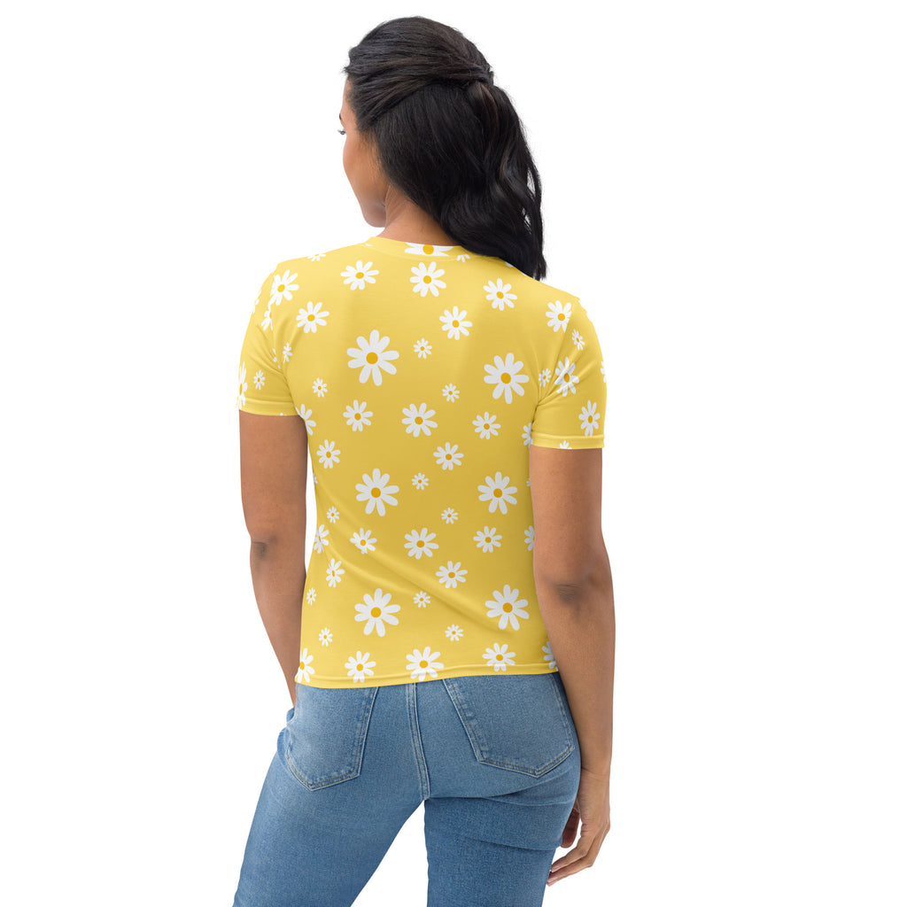 Women's Yellow Daisy T-Shirt – Soft Stretch Jersey Tee