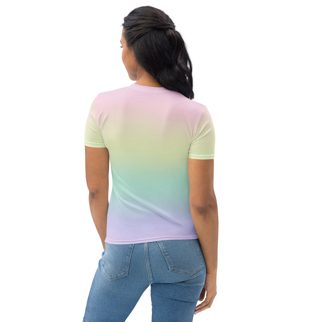 Women's Pastel Rainbow T-Shirt – Soft Stretch Jersey Tee