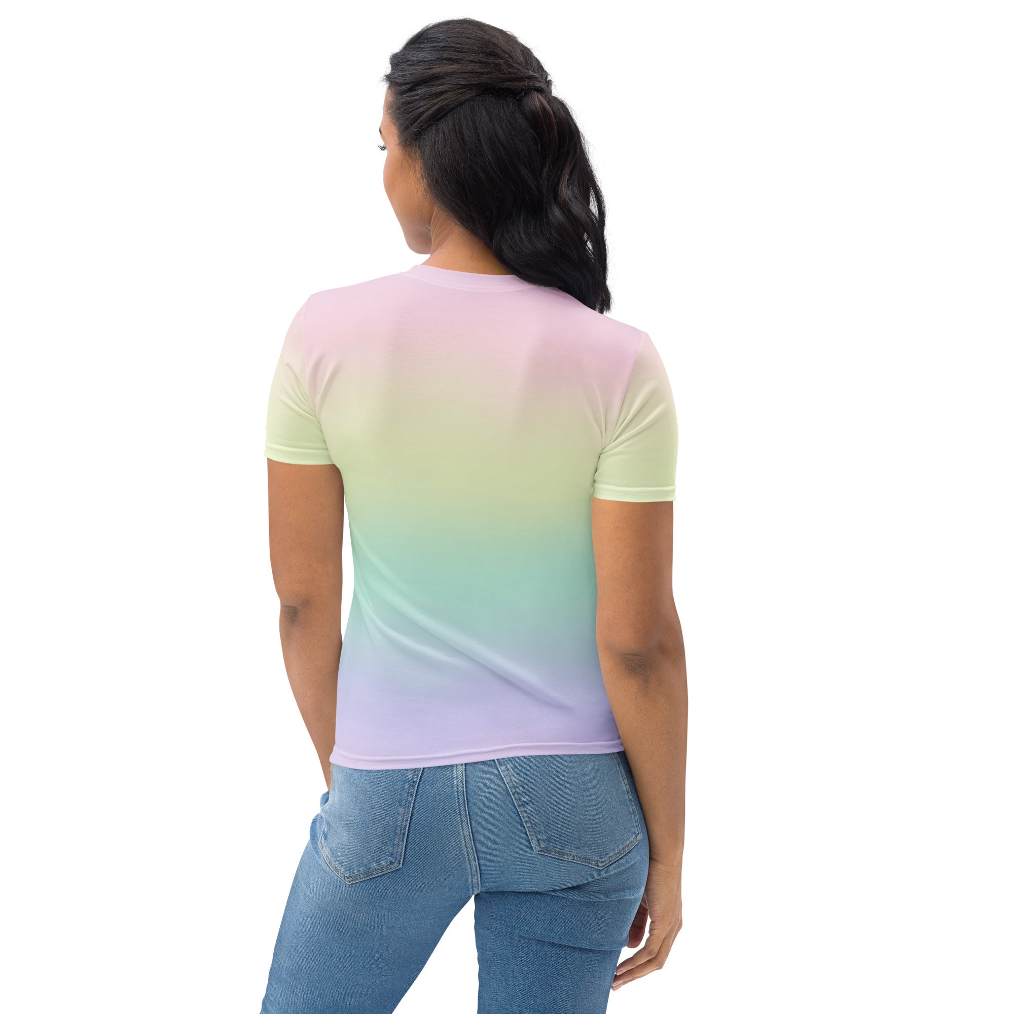 Women's Pastel Pride Rainbow T-Shirt – Soft Stretch Jersey Tee
