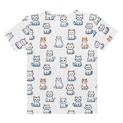 Women's Cat Pattern T-Shirt – Soft Stretch Jersey Tee