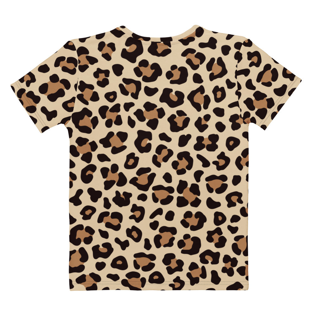 Women's Leopard Print T-Shirt – Soft Stretch Jersey Tee