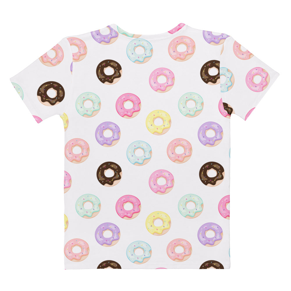 Women's Colorful Donuts T-Shirt – Soft Stretch Jersey Tee