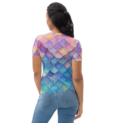 Women's Mermaid Scales T-Shirt – Soft Stretch Jersey Tee