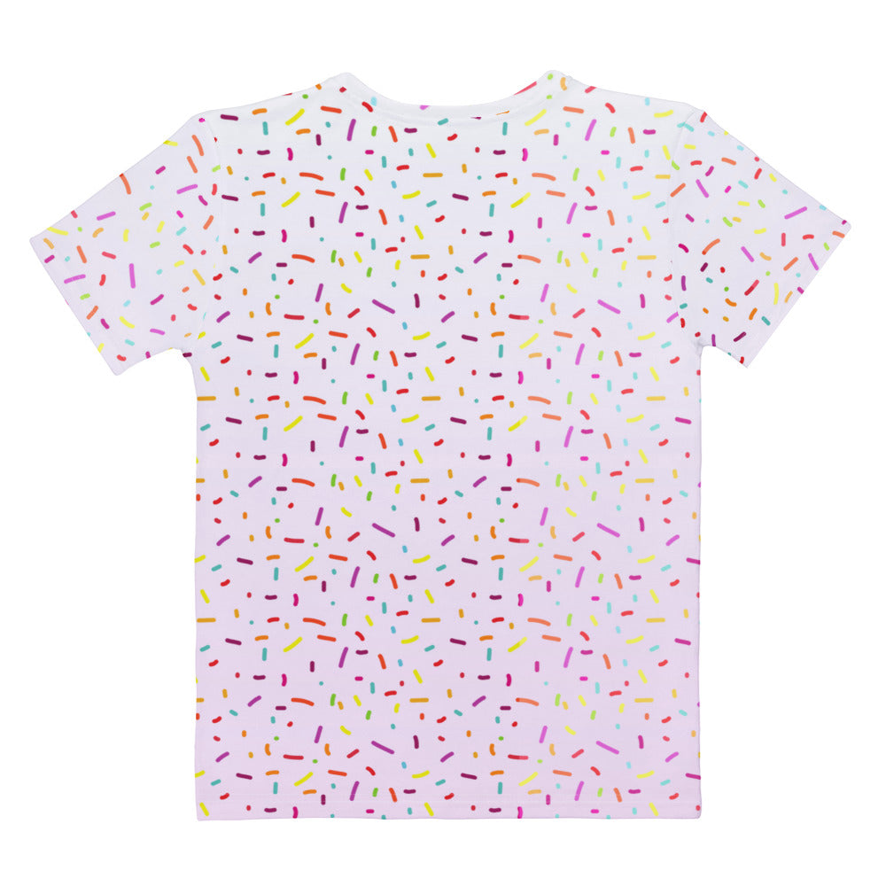 Women's Colorful Sprinkles T-Shirt – Soft Stretch Jersey Tee
