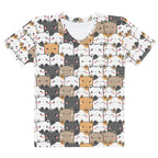Women's Kawaii Cat Faces T-Shirt – Soft Stretch Jersey Tee