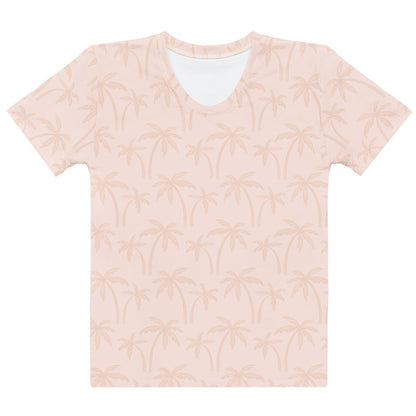 Women's Soft Beige Palm Tree T-Shirt – Soft Stretch Jersey Tee