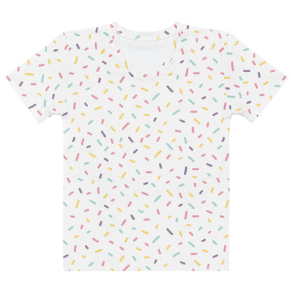 Women's Colorful Sprinkles T-Shirt – Soft Stretch Jersey Tee