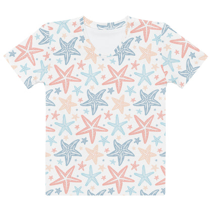 Women's Starfish Print T-Shirt – Soft Stretch Jersey Tee