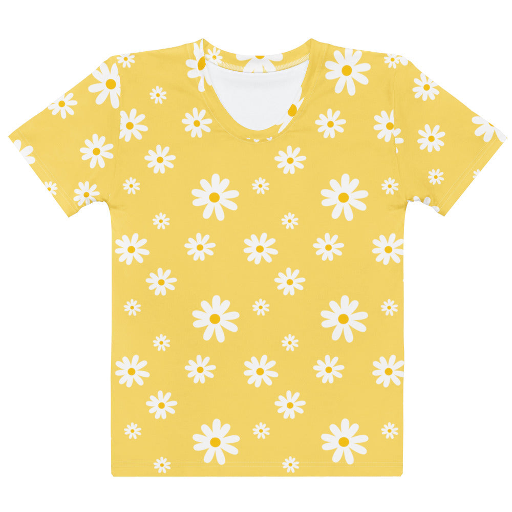 Women's Yellow Daisy T-Shirt – Soft Stretch Jersey Tee