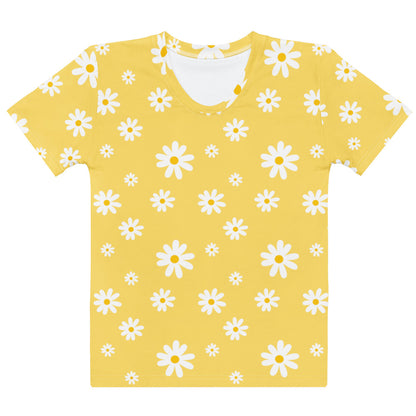 Women's Yellow Daisy T-Shirt – Soft Stretch Jersey Tee