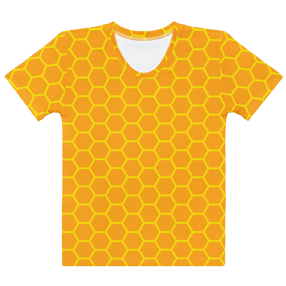 Women's Honeycomb Print T-Shirt – Soft Stretch Jersey Tee