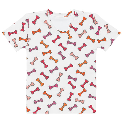 Women's Colorful Dog Bone T-Shirt – Soft Stretch Jersey Tee
