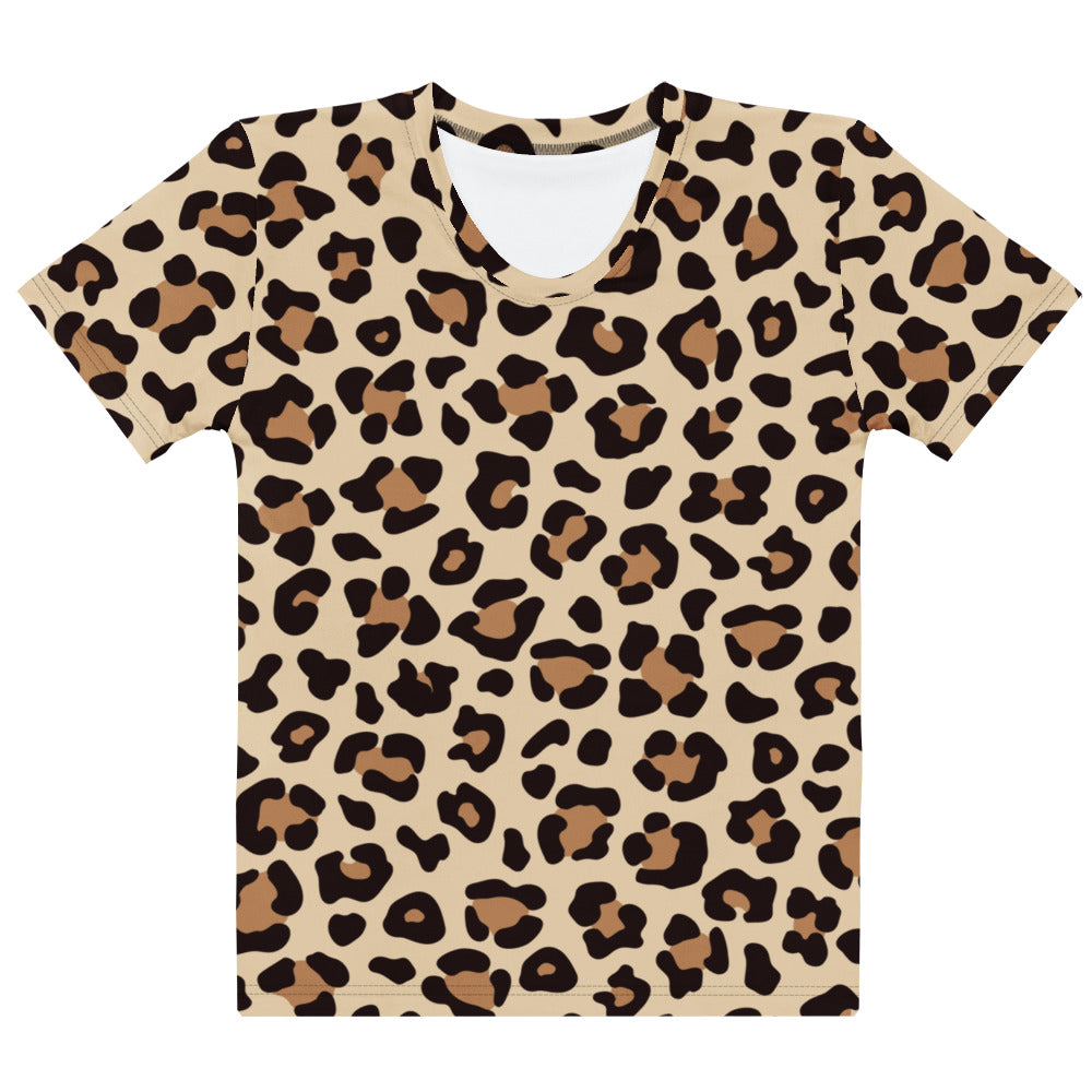 Women's Leopard Print T-Shirt – Soft Stretch Jersey Tee