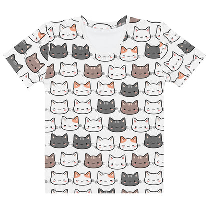 Women's Cute Cat T-Shirt – Soft Stretch Jersey Tee