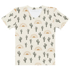 Women's Cactus Desert Sunrise T-Shirt – Soft Stretch Jersey Tee