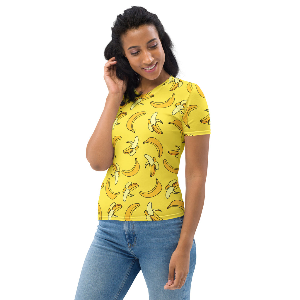 Women's Yellow Banana T-Shirt – Soft Stretch Jersey Tee
