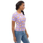Women's Purple Corgi Dog T-Shirt – Soft Stretch Jersey Tee