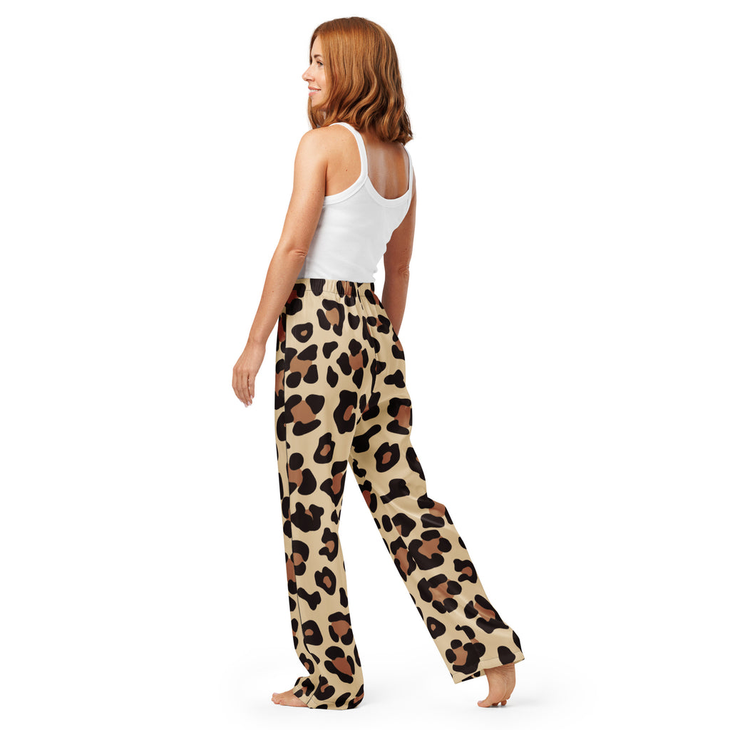 Women’s Leopard Print Pajama Pants – Lightweight Relaxed Fit with Drawstring Waist
