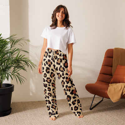Women’s Leopard Print Pajama Pants – Lightweight Relaxed Fit with Drawstring Waist