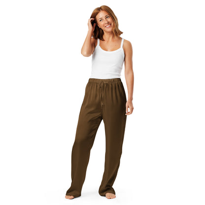 Women’s Brown Pajama Pants – Lightweight Relaxed Fit with Drawstring Waist