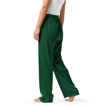 Women’s Dark Green Pajama Pants – Lightweight Relaxed Fit with Drawstring Waist
