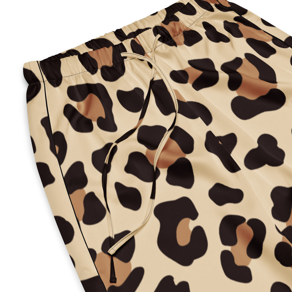 Women’s Leopard Print Pajama Pants – Lightweight Relaxed Fit with Drawstring Waist
