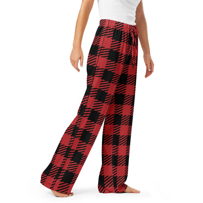 Women’s Buffalo Plaid Pajama Pants – Lightweight Relaxed Fit with Drawstring Waist